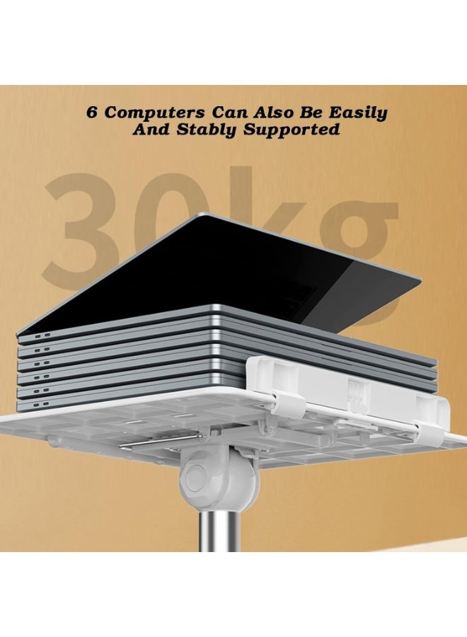 والالا حامل كتب للقراءة، حامل منبر متحرك بعجلات، حامل كمبيوتر محمول متحرك قابل لتعديل الارتفاع، حامل أرضي للأجهزة اللوحية مع إمكانية تعديل الزاوية بزاوية 180 درجة. - Image 5